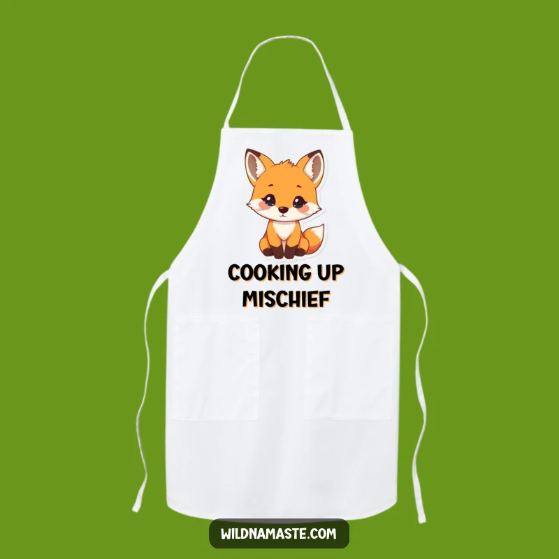 Funny Curious Fox Apron: Cook with Curiosity and Charm in the Kitchen