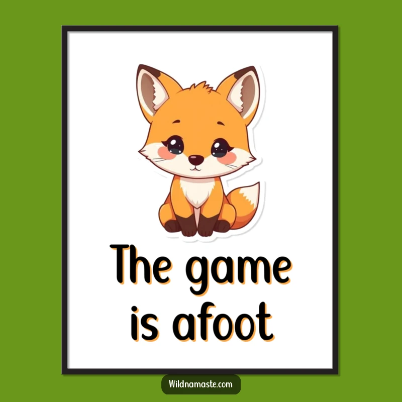 Funny Curious Fox Digital Art Print: Instant Whimsy for Your Walls