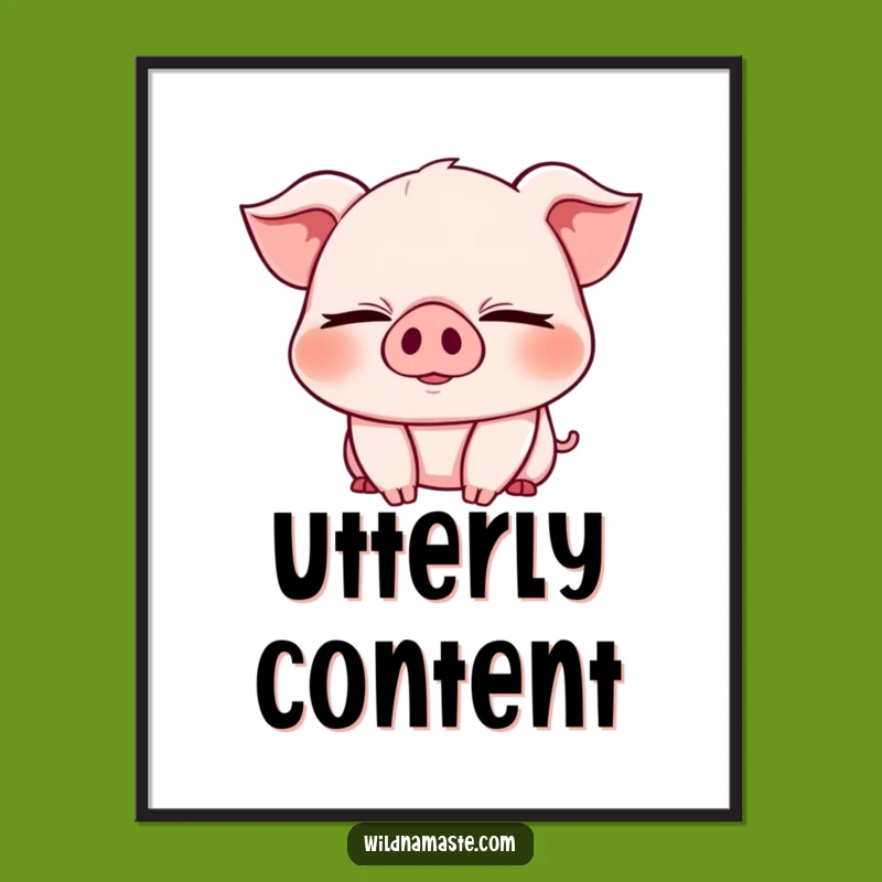 Funny Piglet Yoga Digital Art Print: Instant Cheer for Your Walls