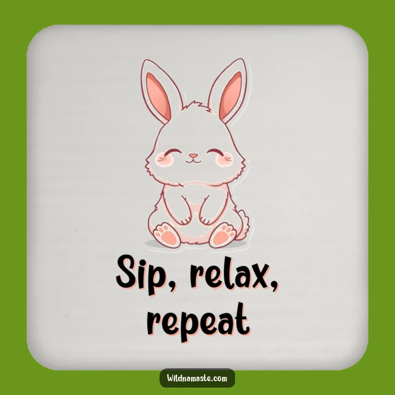 Funny Bunny Zen Drink Coaster: Protect Surfaces with This Peaceful Art
