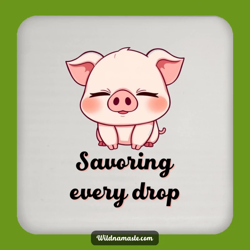 Funny Piglet Yoga Drink Coaster: Protect Surfaces with This Cheerful Art