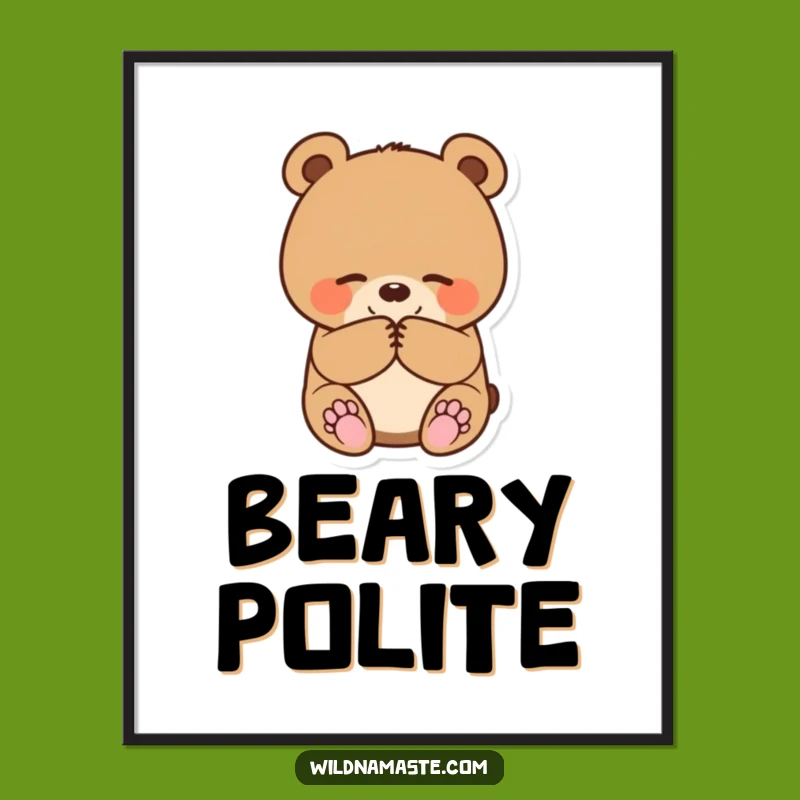 Funny Bear Cub Bowing Poster: Decorate with Sweetness and Humor