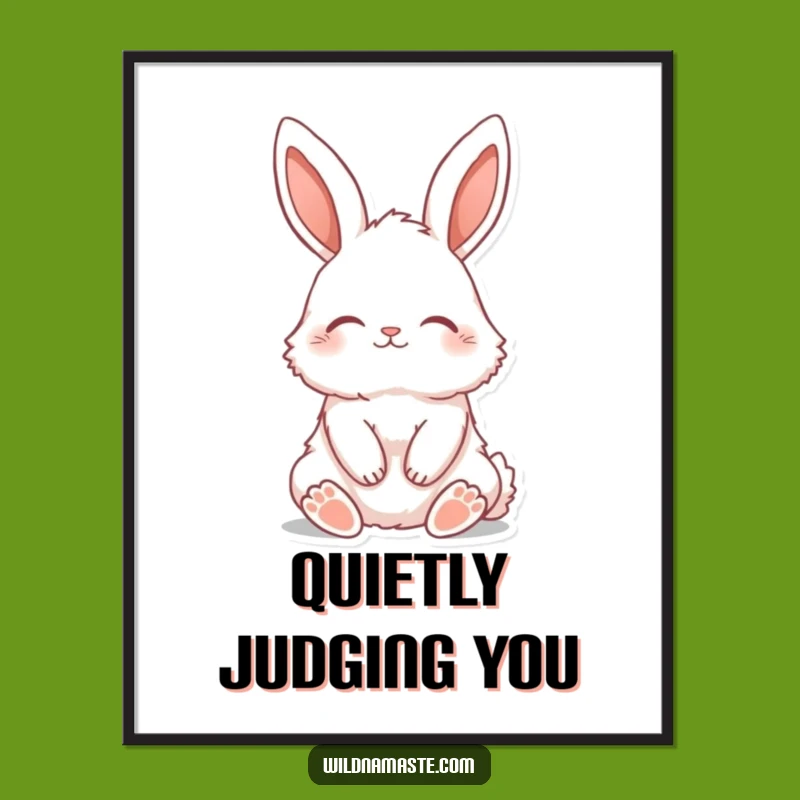 Funny Bunny Zen Poster: Decorate with Peace and Adorable Humor