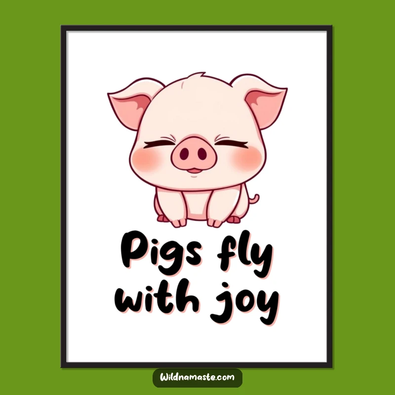 Funny Free Printable Wall Art: Happy Piglet Bend - Downloadable Decor!